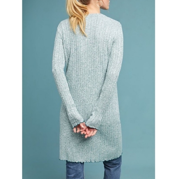 Anthropologie Akemi + Kin Chateaux Ribbed Button-Up Long Cardigan - Picture 5 of 14